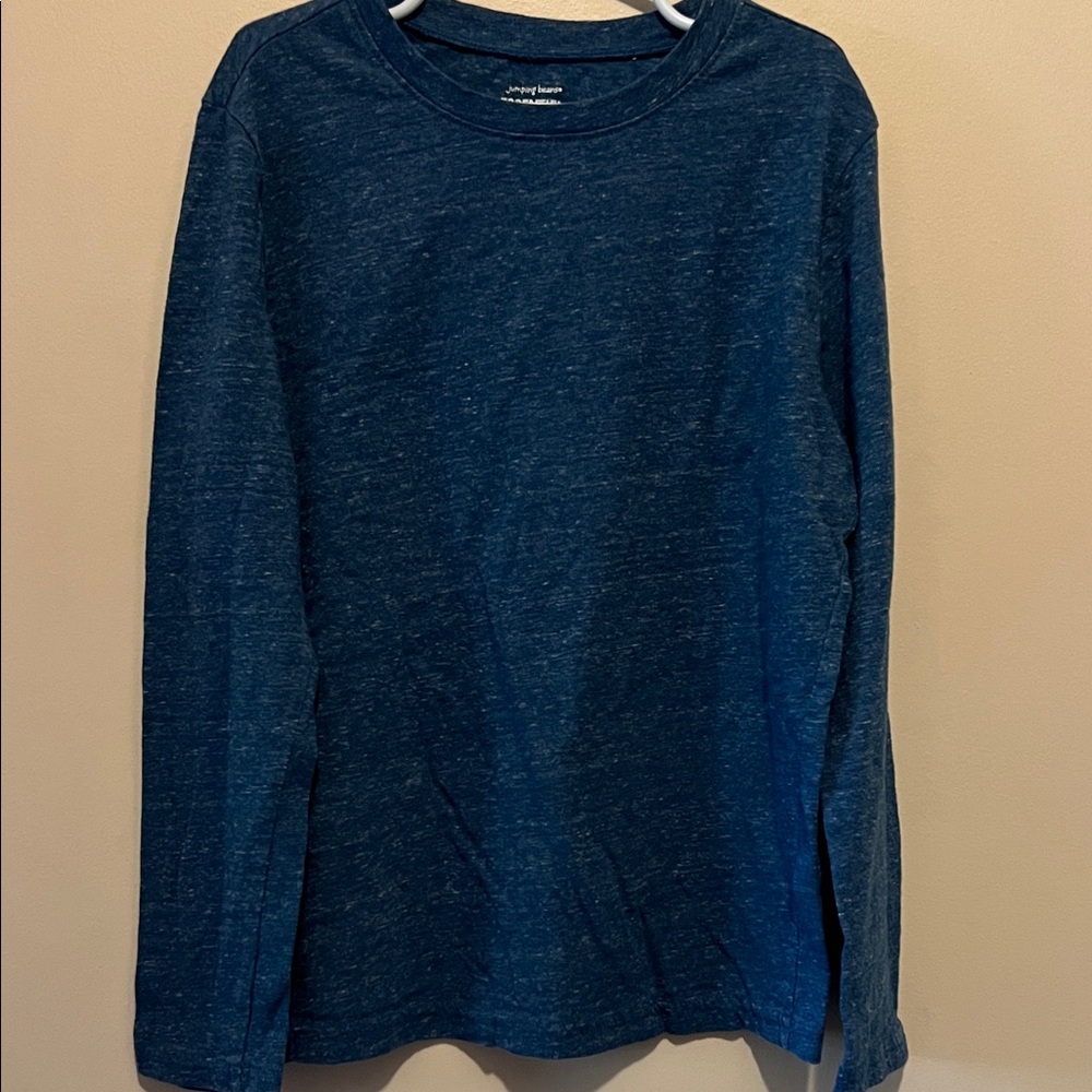 Boys Jumping Beans Textured Blue Long Sleeve Tee Size 8